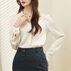 百姿 V领条纹小众雪纺衫2023秋季新款百搭轻奢长袖衬衫女231225 商品缩略图2
