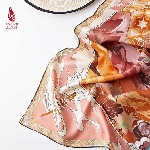 SAINTJOY/上久楷真丝方巾 双面印花真丝方巾  飞天  FJS23031 商品图8