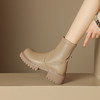 纯色简约，厚底粗跟短筒靴XDD-1819F 商品缩略图0