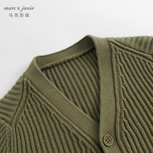 【户外风】马克珍妮秋装新款 男女童宽松V领针织开衫231935 商品图3
