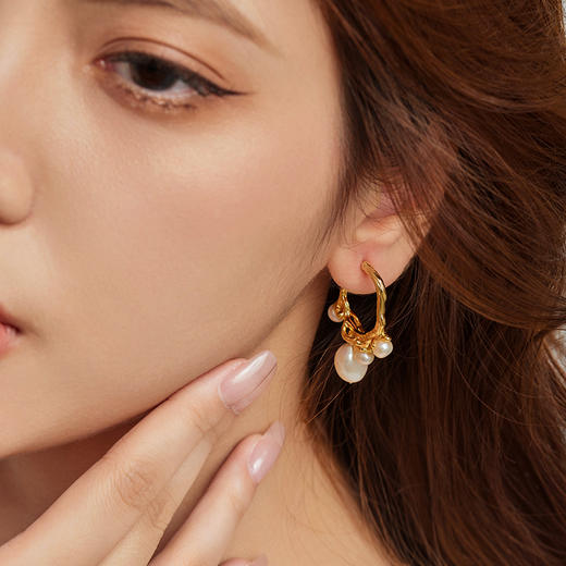 Manreya玛芮雅“仲夏葡萄藤”巴洛克珍珠耳环轻奢大气法式浪漫 商品图1