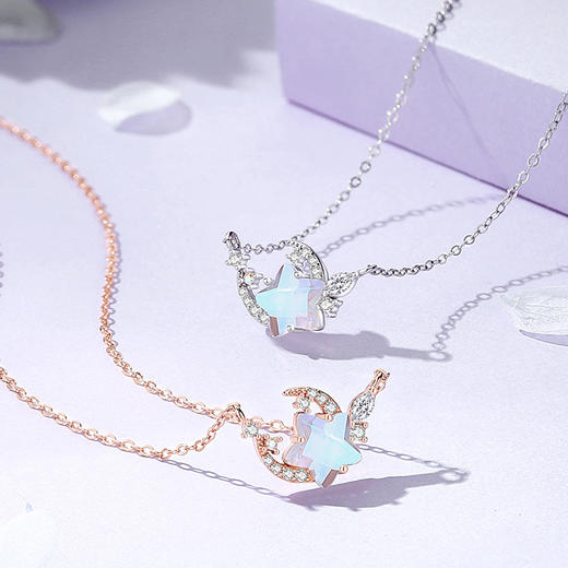 【月伴星辰】S925银月光石项链【JHY-N001338B】 商品图3