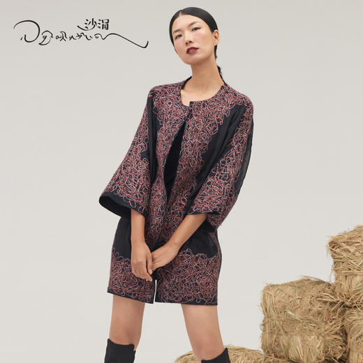 涂鸦桑蚕丝羊绒手工毛毡大衣SJF95W471W SJF95W547W 商品图3