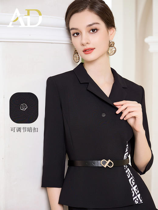 AD时尚修身连衣裙女酒店经理工作服通勤正装裙子高端职业西装套装 商品图2