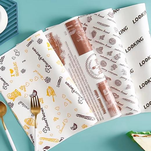 一次性汉堡纸 鸡肉卷纸 饭团纸 三明治纸 防油纸托盘纸 商品图0