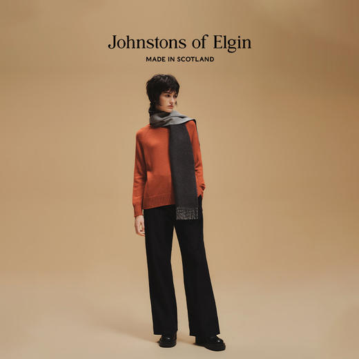 Johnstons of Elgin纯羊绒双面宽幅围巾 纯色 商品图8