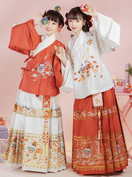 重回汉唐年兽明制汉服女过年冬装正品原创设计比甲保暖直领大襟袄 商品图1