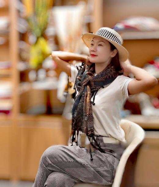 优品堂【雍容雅致】香云纱薯莨重磅桑蚕丝双层双面长巾 商品图3