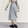谜底牛仔半身裙2023秋新款复古高腰百搭A型前开叉中长裙233MB0990 商品缩略图2