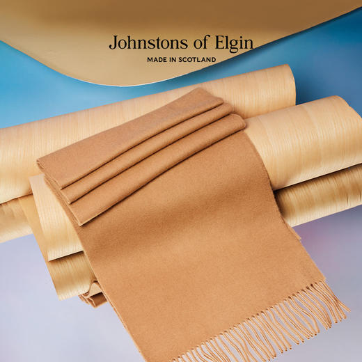 Johnstons of Elgin经典纯羊绒宽幅围巾 纯色 商品图8