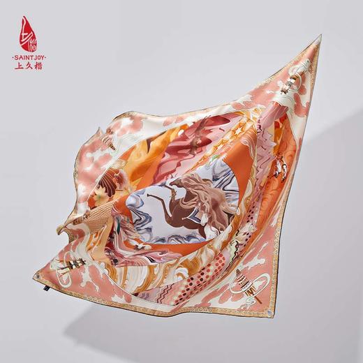 SAINTJOY/上久楷真丝方巾 双面印花真丝方巾  飞天  FJS23031 商品图6