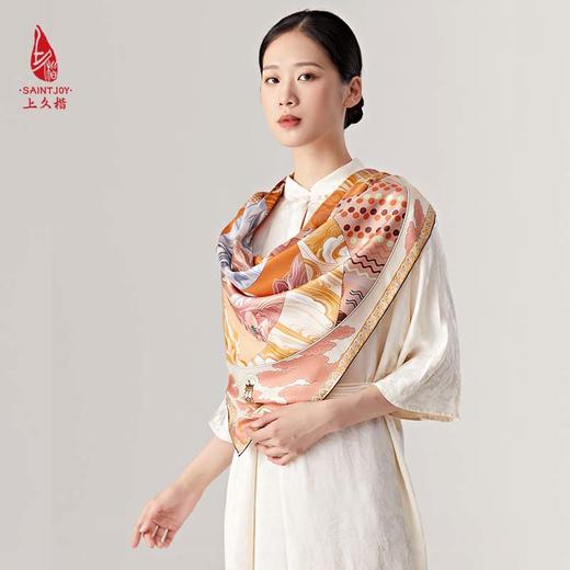 SAINTJOY/上久楷真丝方巾 双面印花真丝方巾  飞天  FJS23031 商品图13