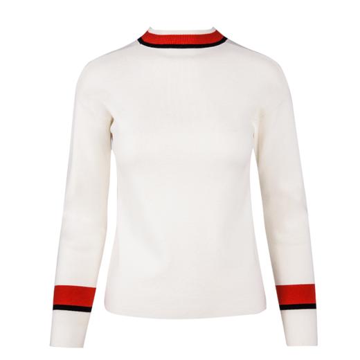 欧芮儿欧芮儿2017冬装撞色宽松长袖白色毛衣女秋冬 商品图3