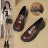 ZHR英伦风乐福鞋豆豆鞋厚底鞋一脚蹬女鞋法式单鞋玛丽珍小皮鞋jk 商品缩略图4
