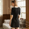 欧芮儿2018秋装新品韩版毛衣裙收腰黑色针织连衣裙女中长款[促] 商品缩略图3