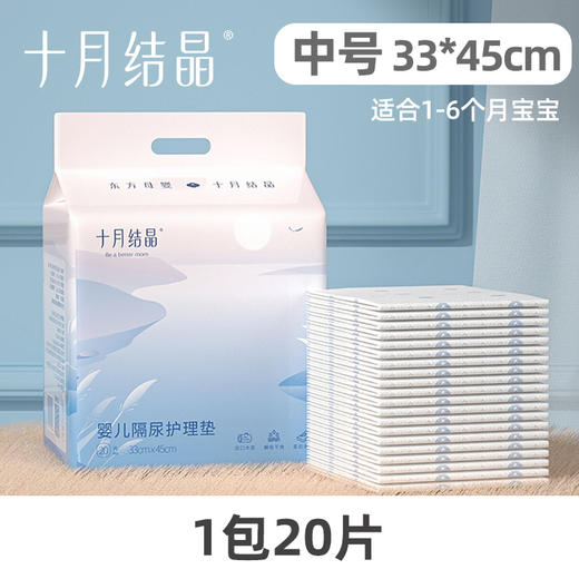 【新生婴儿必备！一次性隔尿垫】十月结晶新生婴儿一次性隔尿垫防水透气宝宝幼儿护理大号大码，立体防侧漏设计，柔软透气，轻轻松松守护宝宝健康。ry-sh 商品图1