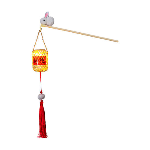 【手工编织！手工编织古风发光福字灯笼】竹编小灯笼手工编织古风发光福字灯笼手提花灯 diy材料包挂件 常备 商品图4