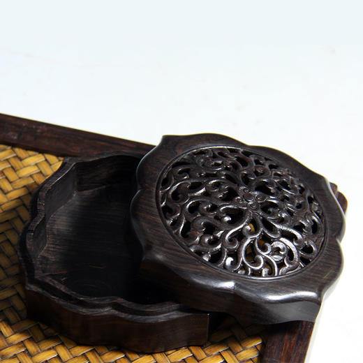 尖四角勾连纹-小°双层&单层紫光檀香盒 商品图4