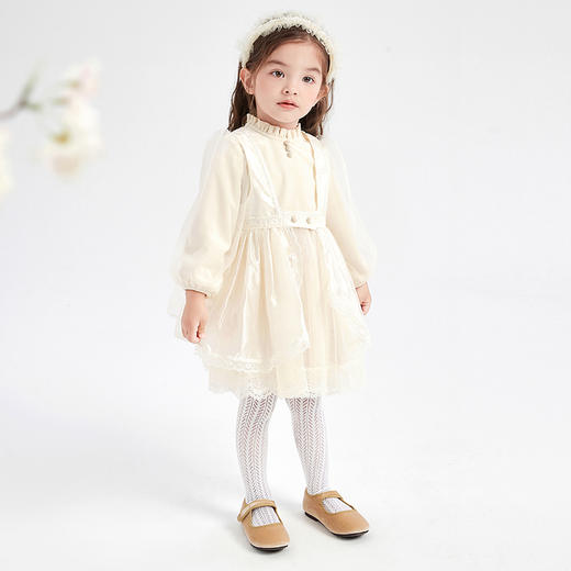 笛莎Deesha 连衣裙2023冬季新款蕾丝花边连衣裙 商品图2