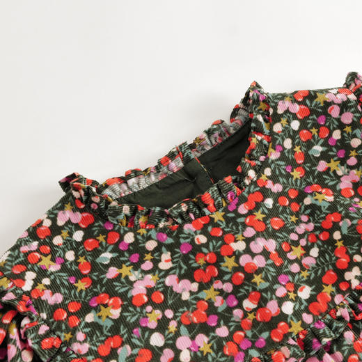 【马克珍妮 芦芙】秋装新款 女童灯芯绒碎花满印衬衫231558 商品图2