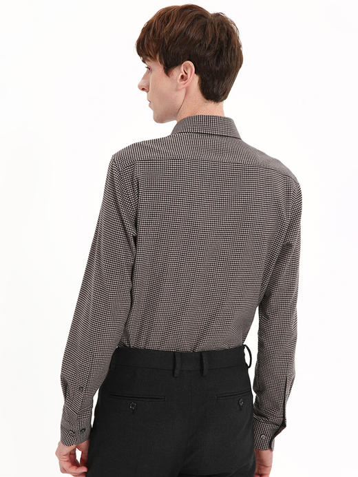 callisto松果褐格纹混纺长袖衬衫 FSSTL235C BR 商品图2