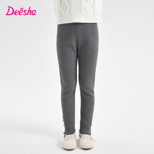 笛莎Deesha 童装女童裤子2023冬季新款优雅弹力打底裤 商品图1