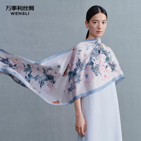 万事利“粉黛无双”双面印花长巾