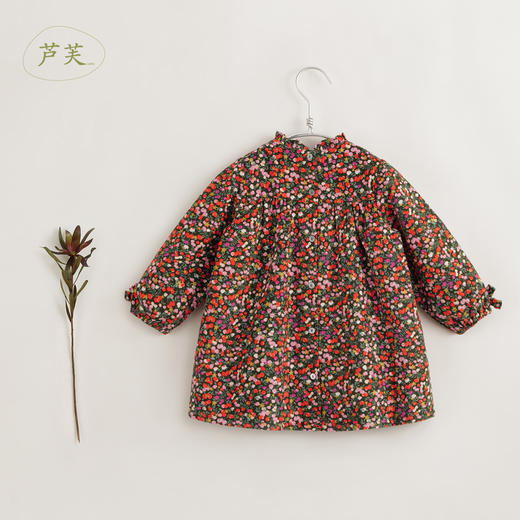 【马克珍妮 芦芙】秋装新款 女童灯芯绒碎花满印A版连衣裙231559 商品图1