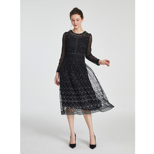 司歌蕾丝长袖优雅新中式连衣裙A881099 商品图2