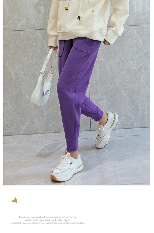 【纳米绒防风裤】秋冬季新款  加绒加厚防水  休闲裤收脚百搭卫裤   男女可穿 商品图7