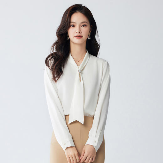 【时尚有型】罗蒙春秋款女士长袖衬衫优雅干练轻盈气质衬衫女 商品图5