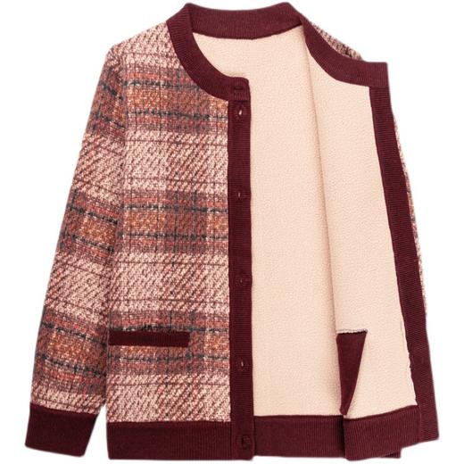 【加绒针织开衫】中老年人妈妈装  秋冬装毛衣外套   奶奶保暖上衣 商品图3