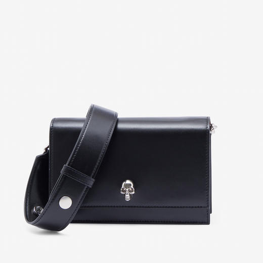 【一】ALEXANDER MCQUEEN 亚历山大.麦昆 女士小号 Skull 单肩包 黑色 757626 1BLCM 1000 商品图0