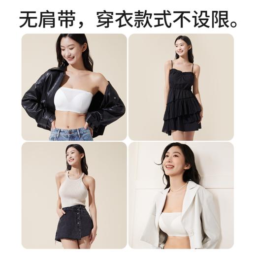 【积分兑换】奶糖派防滑防走光抹胸裹胸无肩带上托聚拢婚纱内搭蕾丝大胸内衣女 商品图4