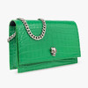 ALEXANDER MCQUEEN 亚历山大.麦昆 女士鳄鱼纹皮革 Skull 单肩包 绿色 613088 1HBUC 3510 商品缩略图1