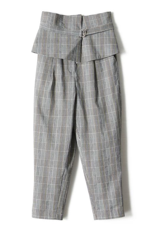 ELLA JADE 束腰格纹九分西装裤 7183 商品图4