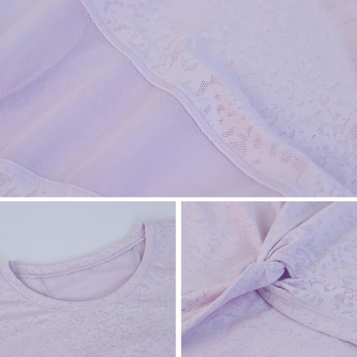 2023新款提花运动上衣速干女生夏季宽松网纱拼接透气健身罩衫夏天WM 00 DX-130 商品图3