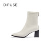 DFuse迪芙斯冬款方头鳄鱼纹粗跟短靴女DF34116048 商品缩略图1