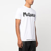 ALEXANDER MCQUEEN 亚历山大.麦昆 男士棉质字母徽标印花圆领短袖T恤 白色 622104 QTZ57 0900 商品缩略图1