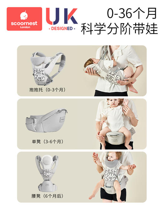 科巢腰凳婴儿背带多功能宝宝轻便四季坐凳前抱式夏登外出抱娃神器 商品图1
