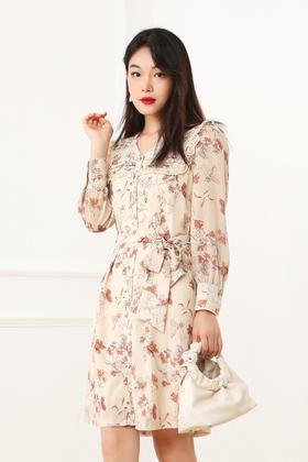 L.Fleuri 彼得潘领甜美碎花连衣裙 13548