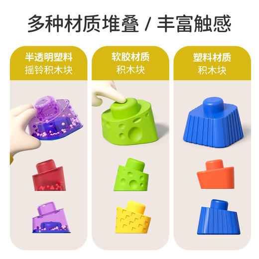【儿益智早教！不规则叠叠乐】丰富的颜色和形状，激发宝宝的创造力和想象力，助力宝宝智力和手眼协调能力的全面发展li。 商品图3
