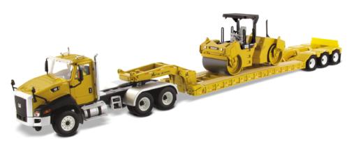 卡特 CT660 Day 驾驶牵引车 & XL120 低剖面 HDG 拖车配有卡特 CB-534D XW 振动压路机 商品图0