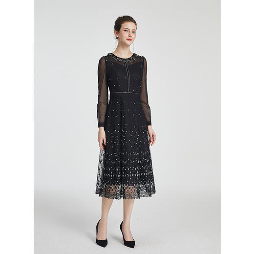 司歌蕾丝长袖优雅新中式连衣裙A881099 商品图5