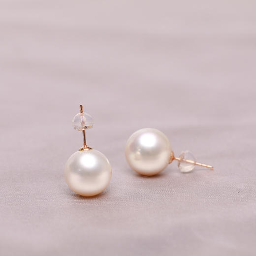 美裕 金18K海水珍珠耳钉 南洋珠11.5-12mm 105964 商品图2
