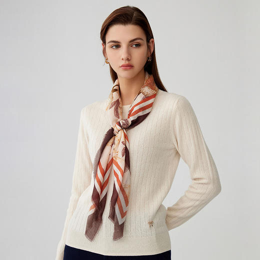 【纯羊毛围巾】23年秋冬新品100%绵羊毛花色百搭丝巾 商品图1