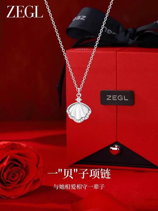 ZEGL925纯银一辈贝子项链女轻奢小众锁骨链情人节生日礼物送女友 商品图2