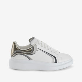 ALEXANDER MCQUEEN 亚历山大.麦昆 男士镜面黑尾阔型休闲运动鞋 白色 750336 WIDJP 8834