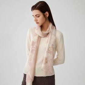 【纯羊毛围巾】23年秋冬新品100%绵羊毛印花百搭丝巾