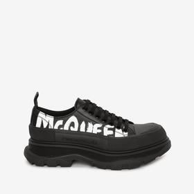 ALEXANDER MCQUEEN 亚历山大.麦昆 男士花纹光滑系带休闲运动鞋 黑色 711108 WIAT6 1070